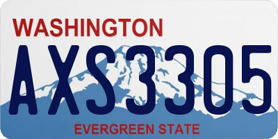WA license plate AXS3305