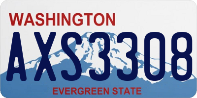 WA license plate AXS3308