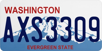 WA license plate AXS3309