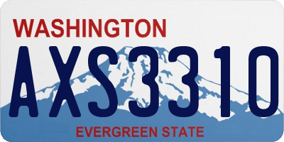 WA license plate AXS3310