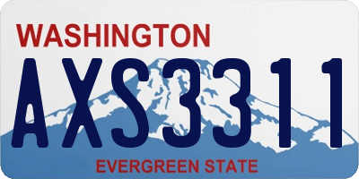 WA license plate AXS3311
