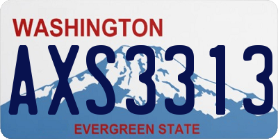 WA license plate AXS3313