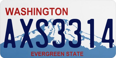 WA license plate AXS3314