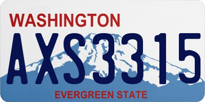 WA license plate AXS3315