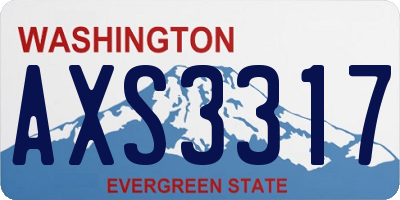 WA license plate AXS3317