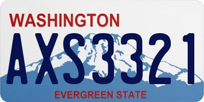 WA license plate AXS3321