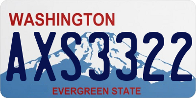 WA license plate AXS3322
