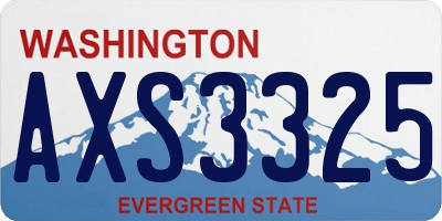 WA license plate AXS3325