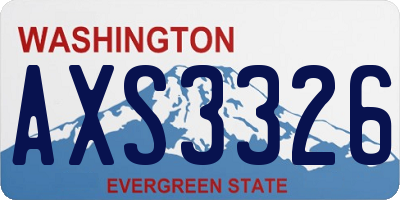 WA license plate AXS3326