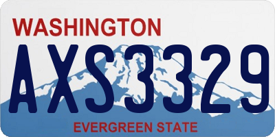 WA license plate AXS3329