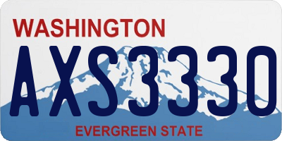 WA license plate AXS3330