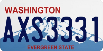 WA license plate AXS3331