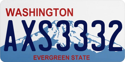 WA license plate AXS3332