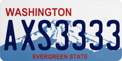 WA license plate AXS3333