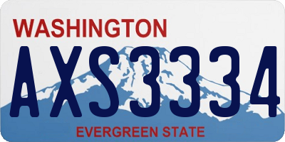 WA license plate AXS3334