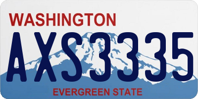 WA license plate AXS3335