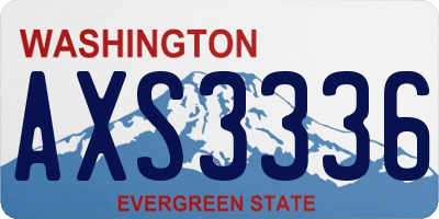 WA license plate AXS3336