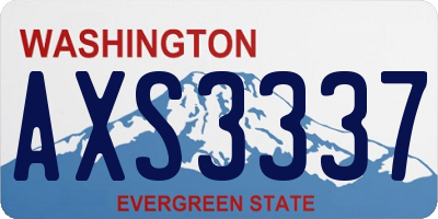 WA license plate AXS3337