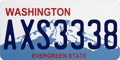 WA license plate AXS3338