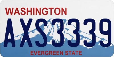 WA license plate AXS3339
