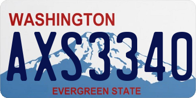 WA license plate AXS3340