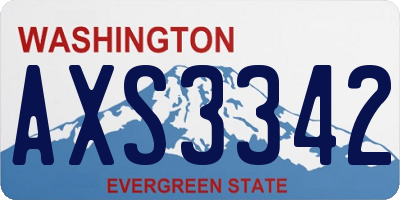 WA license plate AXS3342