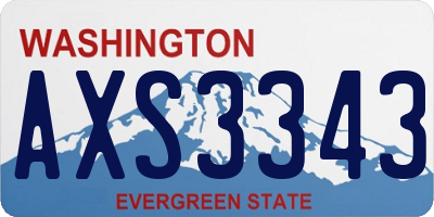 WA license plate AXS3343