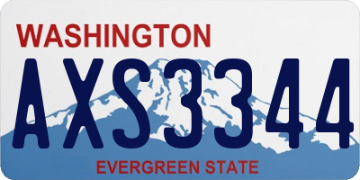 WA license plate AXS3344