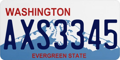 WA license plate AXS3345