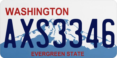 WA license plate AXS3346
