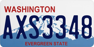 WA license plate AXS3348