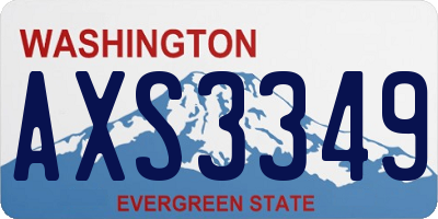 WA license plate AXS3349
