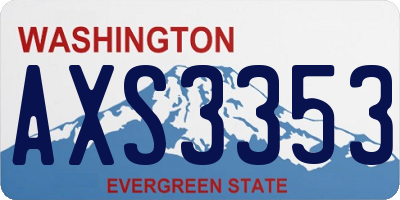 WA license plate AXS3353