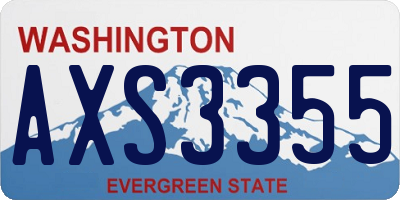 WA license plate AXS3355