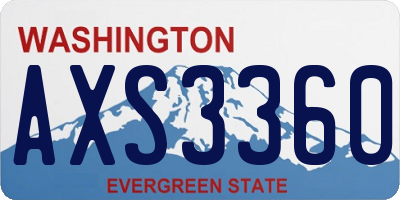 WA license plate AXS3360