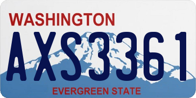 WA license plate AXS3361