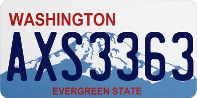 WA license plate AXS3363