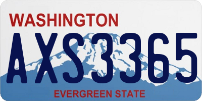 WA license plate AXS3365