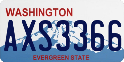 WA license plate AXS3366