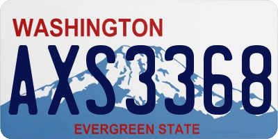WA license plate AXS3368
