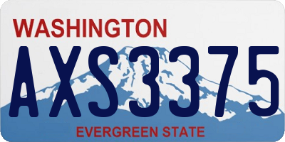 WA license plate AXS3375