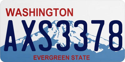 WA license plate AXS3378