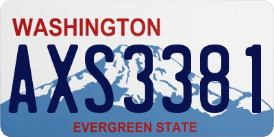 WA license plate AXS3381