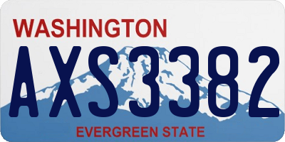WA license plate AXS3382