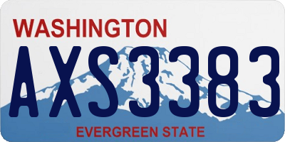 WA license plate AXS3383