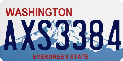 WA license plate AXS3384