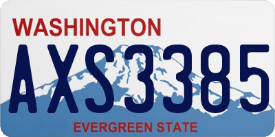 WA license plate AXS3385