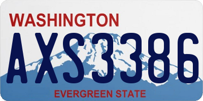 WA license plate AXS3386