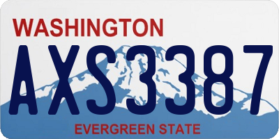 WA license plate AXS3387