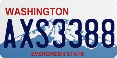 WA license plate AXS3388